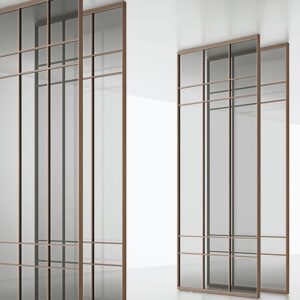 Rimadesio Air taatsdeur in glas met aluminium of houten kader