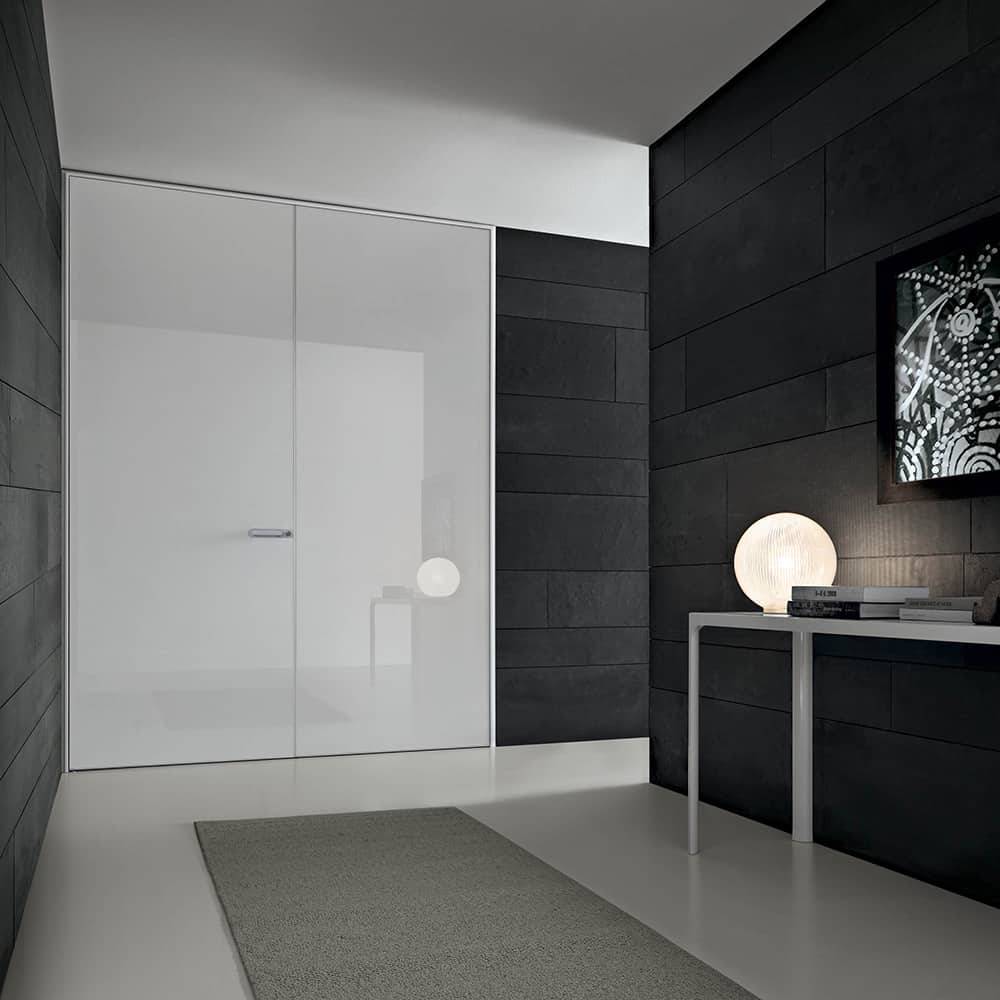 moderne dubbele glazen binnendeuren in wit glas rimadesio