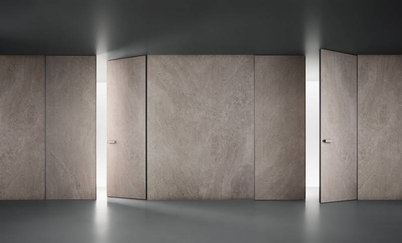 luxe dubbele binnendeuren in keramiek met onzichtbaar kozijn