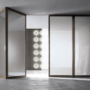 luxe vouwdeuren met aluminium kader en glas op maat gemaakt Rimadesio Siparium