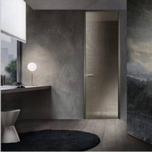 rimadesio zen deur in rete bronzo glas italiaans design