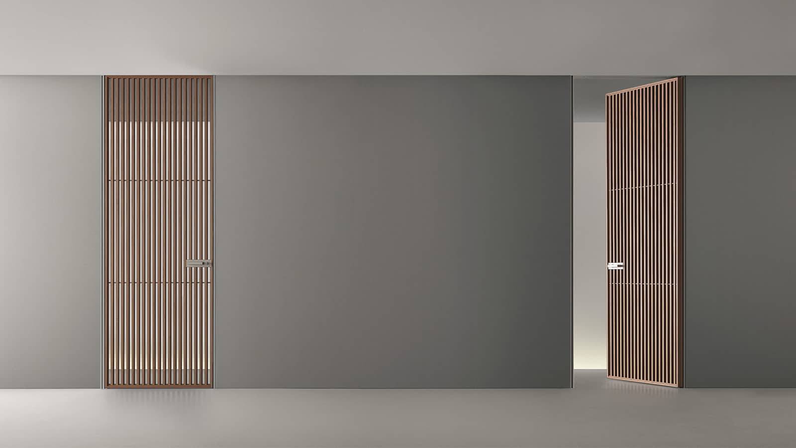 design japans ogende binnendeur met houten horizontale profielen en glas rimadesio sail italiaans design