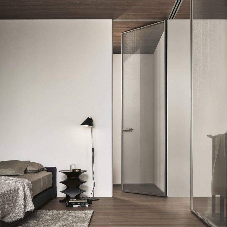 luxe glazen design binnendeur met aluminium kader kamerhoog op maat gemaakt zonder zichtbaar kozijn rimadesio zen