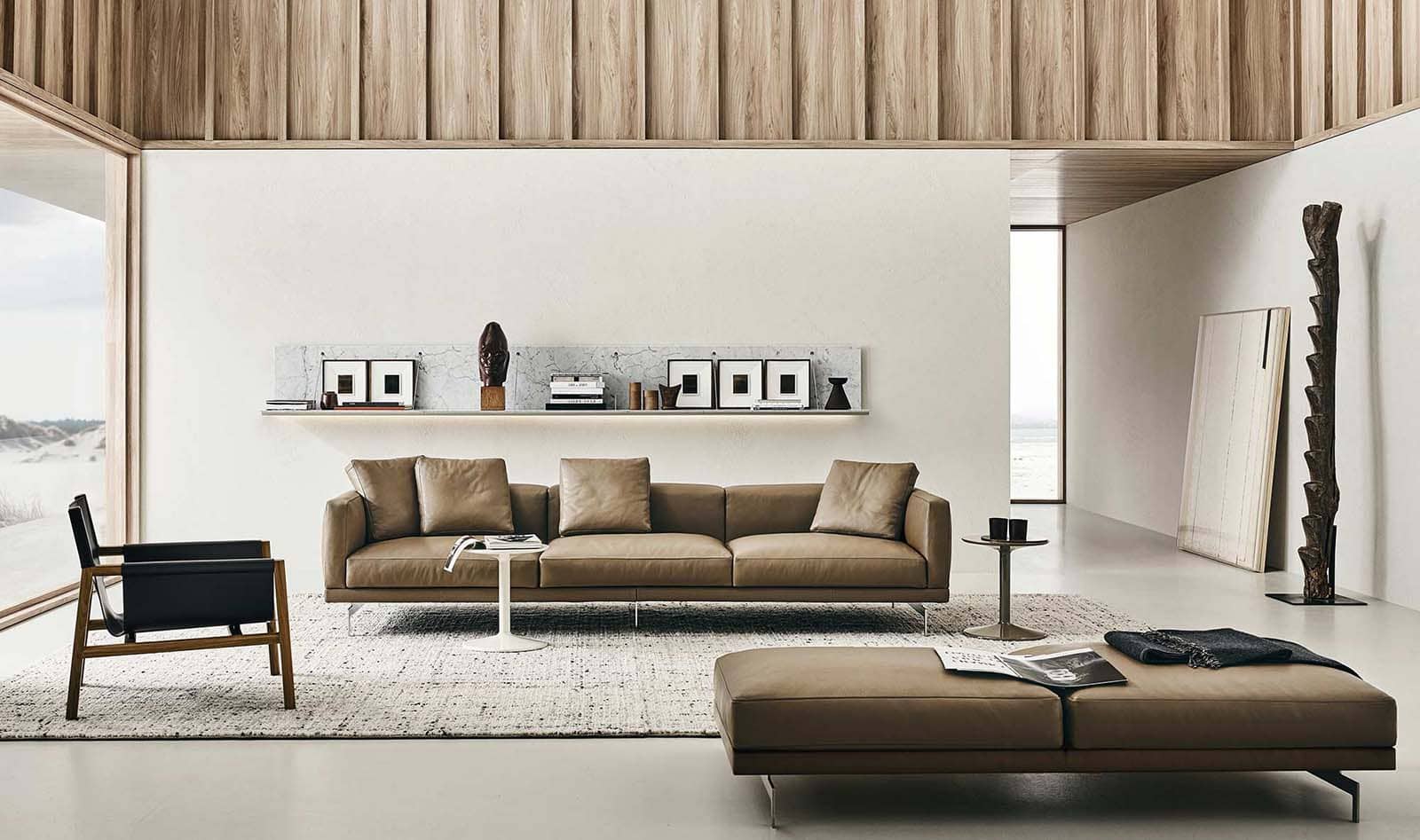 design sofa met chaise longue ontworpen door Piero Lissoni voor b&B italia. Italiaans design via noctum rotterdam