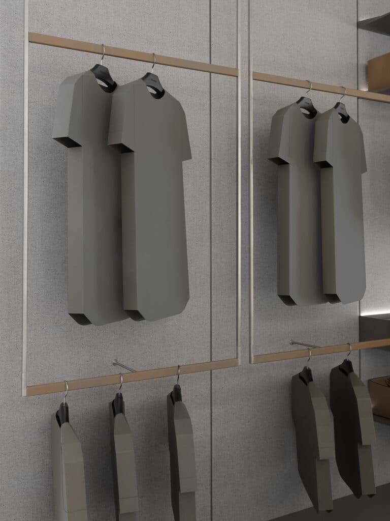 Plafondmontagesysteem van Hedon inloopkast – subtiel en technisch verfijnd