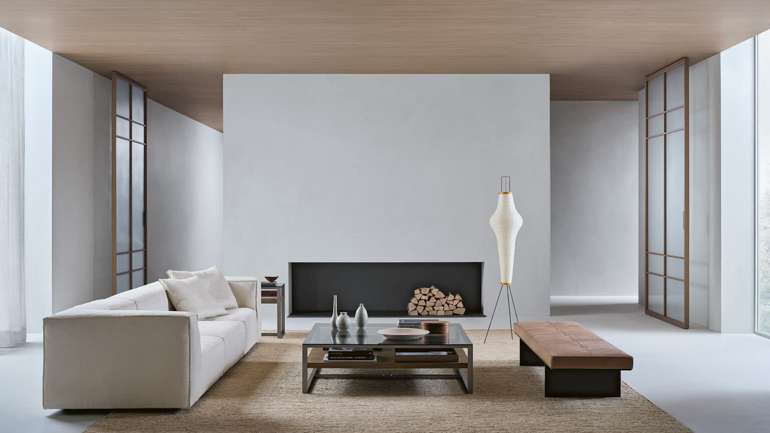 luxe glazen taatsdeur air regular afgewerk met een notehnhout kader en middenlatjes