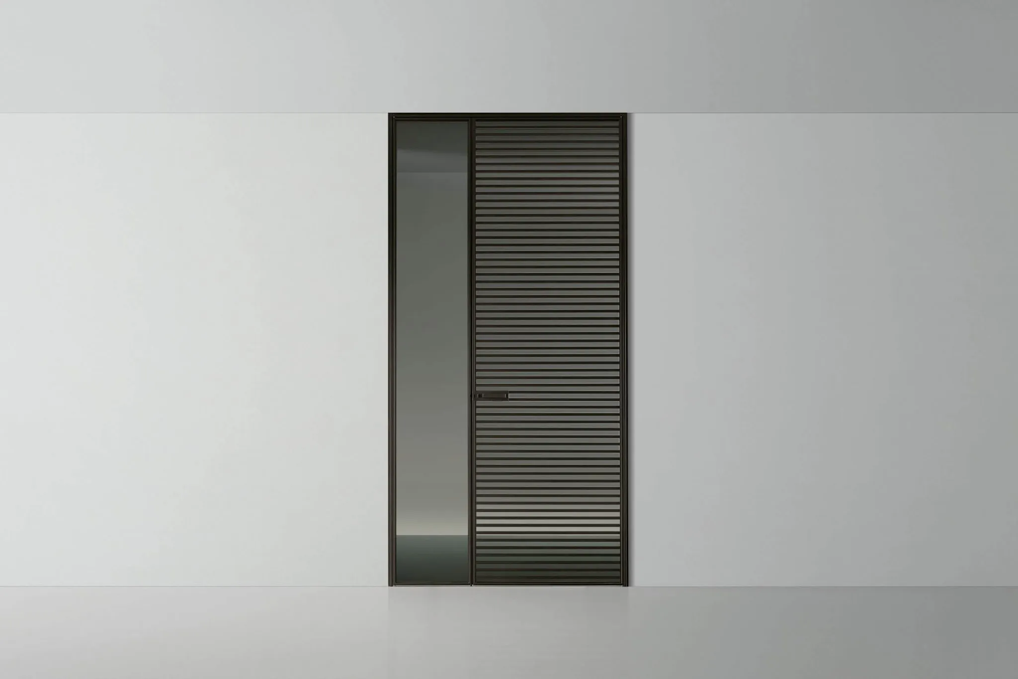 Rimadesio Even scharnierdeur met glas en aluminium
